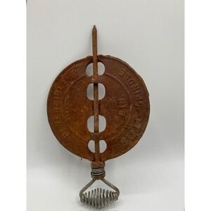 Vintage Griswold 6" Cast Iron Stove‎ Pipe Damper Spindle Rustic Americana Decor